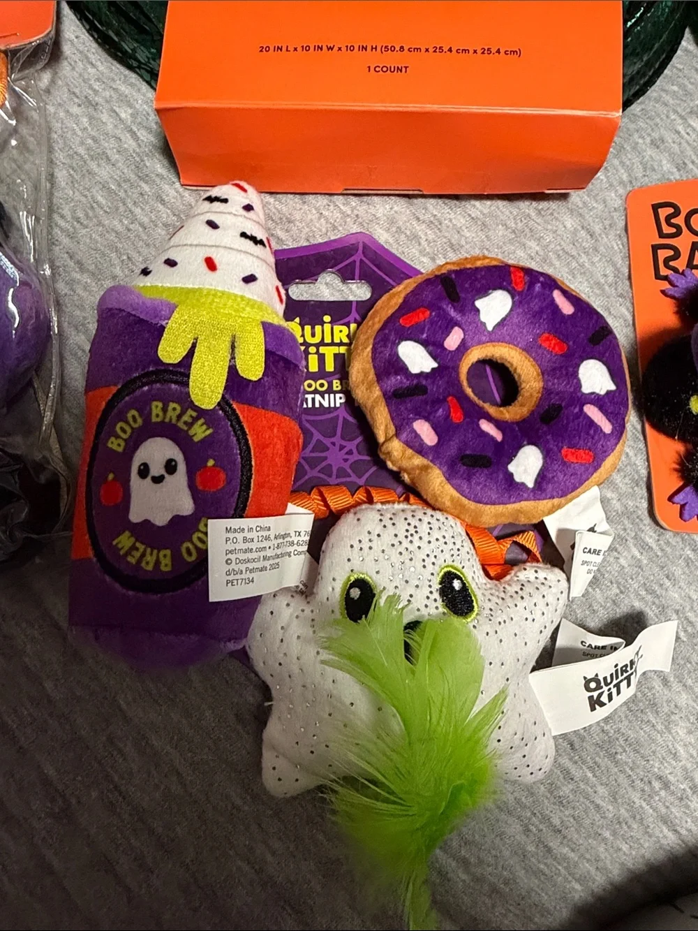 Boots & Barkley Halloween Plush Cat Toys, tunnel, catnip mice
